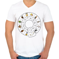 PRINTFASHION Mérleg - Férfi V-nyakú póló - Fehér