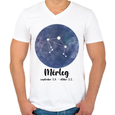 PRINTFASHION Mérleg - Férfi V-nyakú póló - Fehér