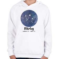 PRINTFASHION Mérleg - Gyerek kapucnis pulóver - Fehér gyerek pulóver, kardigán