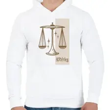 PRINTFASHION Mérleg horoszkóp - Férfi kapucnis pulóver - Fehér női pulóver, kardigán