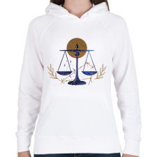 PRINTFASHION Mérleg - Női kapucnis pulóver - Fehér női pulóver, kardigán