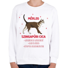 PRINTFASHION Mérleg - Szingapúri cica - Gyerek pulóver - Fehér gyerek pulóver, kardigán