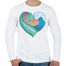 PRINTFASHION Mermaid love - Férfi hosszú ujjú póló - Fehér férfi póló