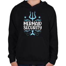 PRINTFASHION Mermaid security - Gyerek kapucnis pulóver - Fekete gyerek pulóver, kardigán