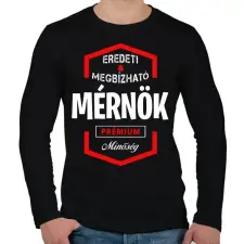 PRINTFASHION Mérnök prémium minőség - Férfi hosszú ujjú póló - Fekete férfi póló