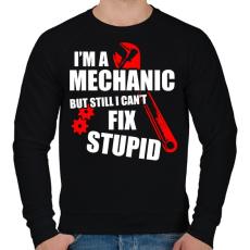 PRINTFASHION Mérnök vagyok, de a hülyéket nem tudom megjavítani - Férfi pulóver - Fekete