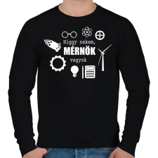 PRINTFASHION Mérnök vagyok - Férfi pulóver - Fekete férfi pulóver, kardigán