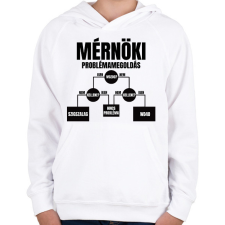 PRINTFASHION Mérnöki problémamegoldás - Gyerek kapucnis pulóver - Fehér gyerek pulóver, kardigán