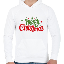 PRINTFASHION Merry Christmas - Boldog karácsonyt - Férfi kapucnis pulóver - Fehér férfi pulóver, kardigán