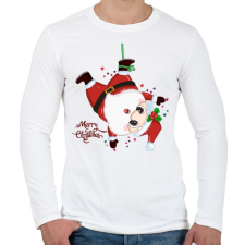 PRINTFASHION Merry Christmas - Férfi hosszú ujjú póló - Fehér férfi póló