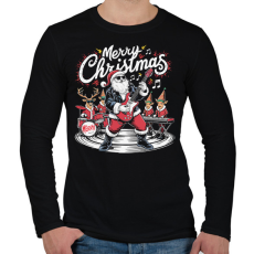 PRINTFASHION Merry Christmas - Férfi hosszú ujjú póló - Fekete