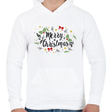 PRINTFASHION Merry Christmas - Férfi kapucnis pulóver - Fehér