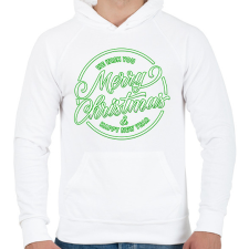 PRINTFASHION Merry Christmas - Férfi kapucnis pulóver - Fehér férfi pulóver, kardigán