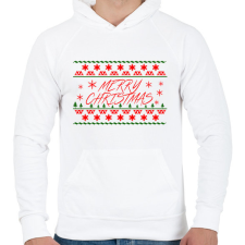 PRINTFASHION Merry christmas - Férfi kapucnis pulóver - Fehér férfi pulóver, kardigán