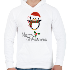 PRINTFASHION Merry Christmas - Férfi kapucnis pulóver - Fehér férfi pulóver, kardigán