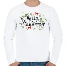 PRINTFASHION Merry Christmas - Férfi pulóver - Fehér férfi pulóver, kardigán