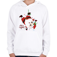 PRINTFASHION Merry Christmas - Gyerek kapucnis pulóver - Fehér gyerek pulóver, kardigán