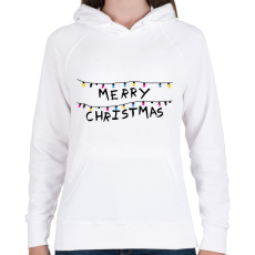 PRINTFASHION Merry Christmas - Női kapucnis pulóver - Fehér