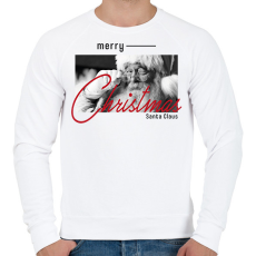 PRINTFASHION Merry Christmas - Santa - Férfi pulóver - Fehér