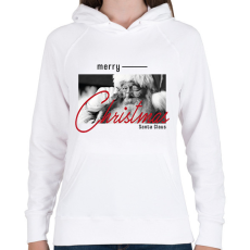 PRINTFASHION Merry Christmas - Santa - Női kapucnis pulóver - Fehér
