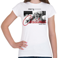 PRINTFASHION Merry Christmas - Santa - Női póló - Fehér