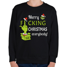 PRINTFASHION Merry f.cking christmas - Gyerek pulóver - Fekete