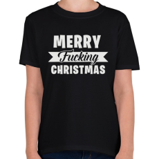 PRINTFASHION Merry Fcking Christmas 2 - Gyerek póló - Fekete