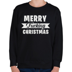 PRINTFASHION Merry Fcking Christmas 2 - Gyerek pulóver - Fekete