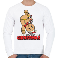 PRINTFASHION MERRY FUCKING CHRISTMAS 2 - Férfi pulóver - Fehér