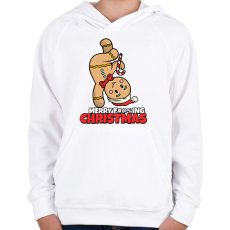 PRINTFASHION MERRY FUCKING CHRISTMAS 2 - Gyerek kapucnis pulóver - Fehér