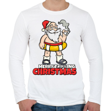 PRINTFASHION MERRY FUCKING CHRISTMAS 3 - Férfi hosszú ujjú póló - Fehér férfi póló