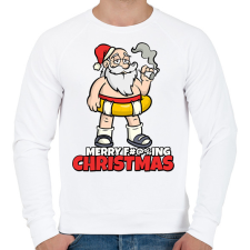 PRINTFASHION MERRY FUCKING CHRISTMAS 3 - Férfi pulóver - Fehér férfi pulóver, kardigán