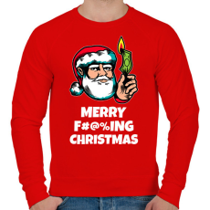PRINTFASHION MERRY FUCKING CHRISTMAS 4 - Férfi pulóver - Piros