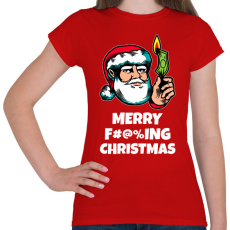 PRINTFASHION MERRY FUCKING CHRISTMAS 4 - Női póló - Piros