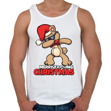 PRINTFASHION MERRY FUCKING CHRISTMAS - Férfi atléta - Fehér atléta, trikó