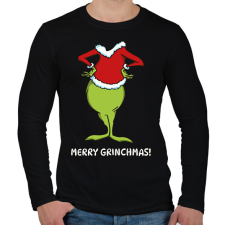 PRINTFASHION Merry Grinchmas! - Férfi hosszú ujjú póló - Fekete férfi póló