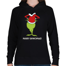 PRINTFASHION Merry Grinchmas! - Női kapucnis pulóver - Fekete női pulóver, kardigán