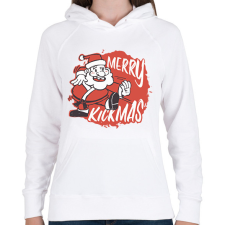 PRINTFASHION Merry Kickmas - Női kapucnis pulóver - Fehér női pulóver, kardigán