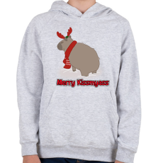 PRINTFASHION Merry Kiss my ass capybara - Gyerek kapucnis pulóver - Sport szürke