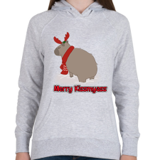 PRINTFASHION Merry Kiss my ass capybara - Női kapucnis pulóver - Sport szürke női pulóver, kardigán