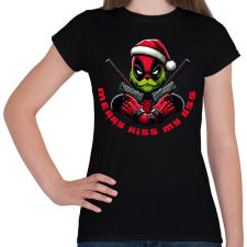 PRINTFASHION Merry kiss my ass - Női póló - Fekete női póló