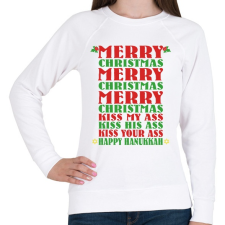 PRINTFASHION Merry Kissmy*ss - Női pulóver - Fehér női pulóver, kardigán