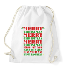 PRINTFASHION Merry Kissmy*ss - Sportzsák, Tornazsák - Fehér tornazsák