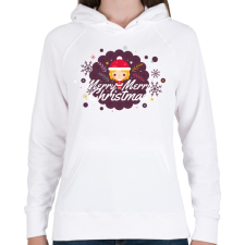 PRINTFASHION Merry Merry Christmas! - Női kapucnis pulóver - Fehér női pulóver, kardigán