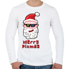 PRINTFASHION Merry Pixmas Karácsonyi ajándék - Férfi hosszú ujjú póló - Fehér férfi póló