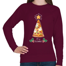 PRINTFASHION Merry Pizzamas fehér - Női pulóver - Bordó női pulóver, kardigán