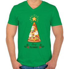 PRINTFASHION Merry Pizzamas - Férfi V-nyakú póló - Zöld férfi póló