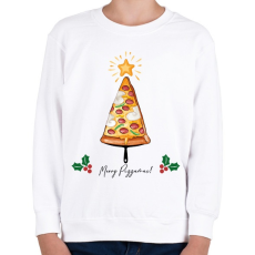 PRINTFASHION Merry Pizzamas pizzalapáttal - Gyerek pulóver - Fehér