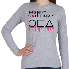 PRINTFASHION Merry Squidmas jelek - Női hosszú ujjú póló - Sport szürke női póló