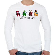 PRINTFASHION Merry Susmas - Férfi hosszú ujjú póló - Fehér